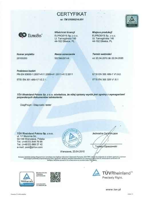 TÜV-Certificate